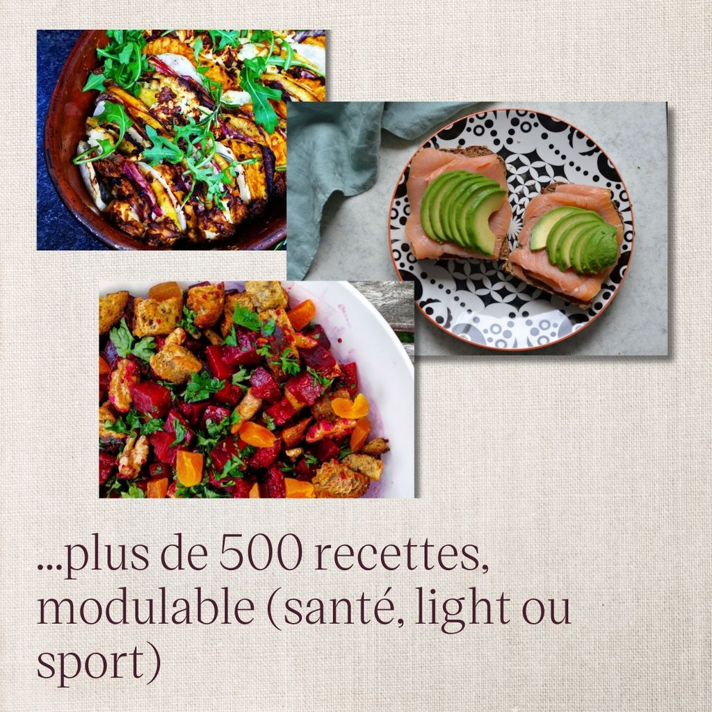 Coaching nutrition 3 mois - Plus de 500 recettes