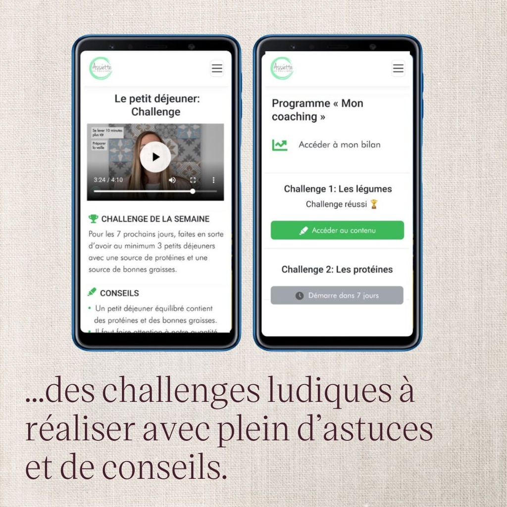 Coaching nutrition 3 mois - Challenges et conseils