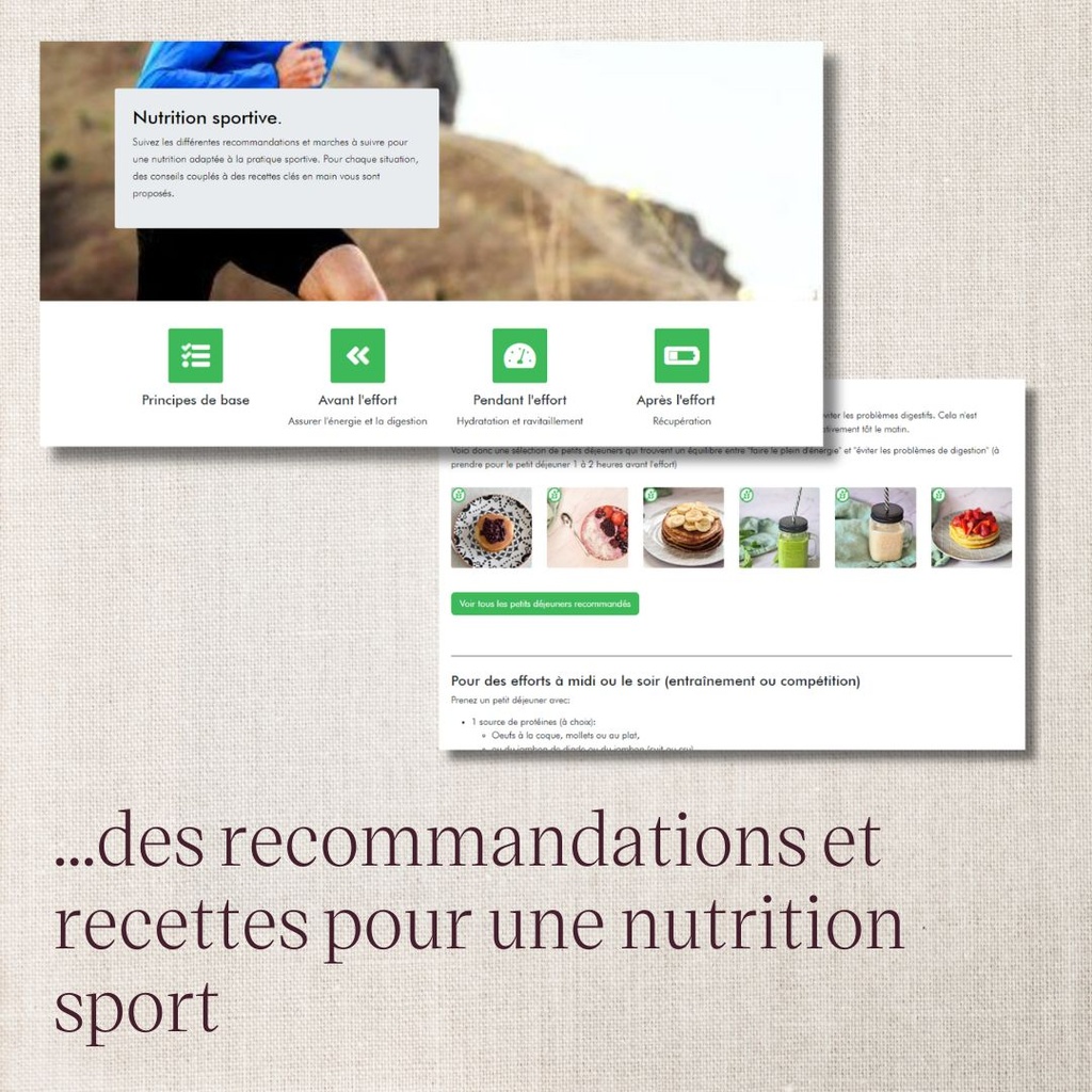 Plan de recettes - Abonnement mensuel - Nutrition sport